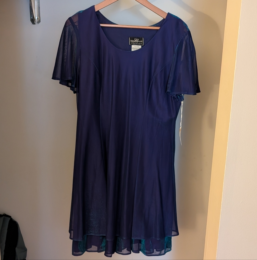 Molly Malloy Vintage 90s Royal Blue Holographic Dress